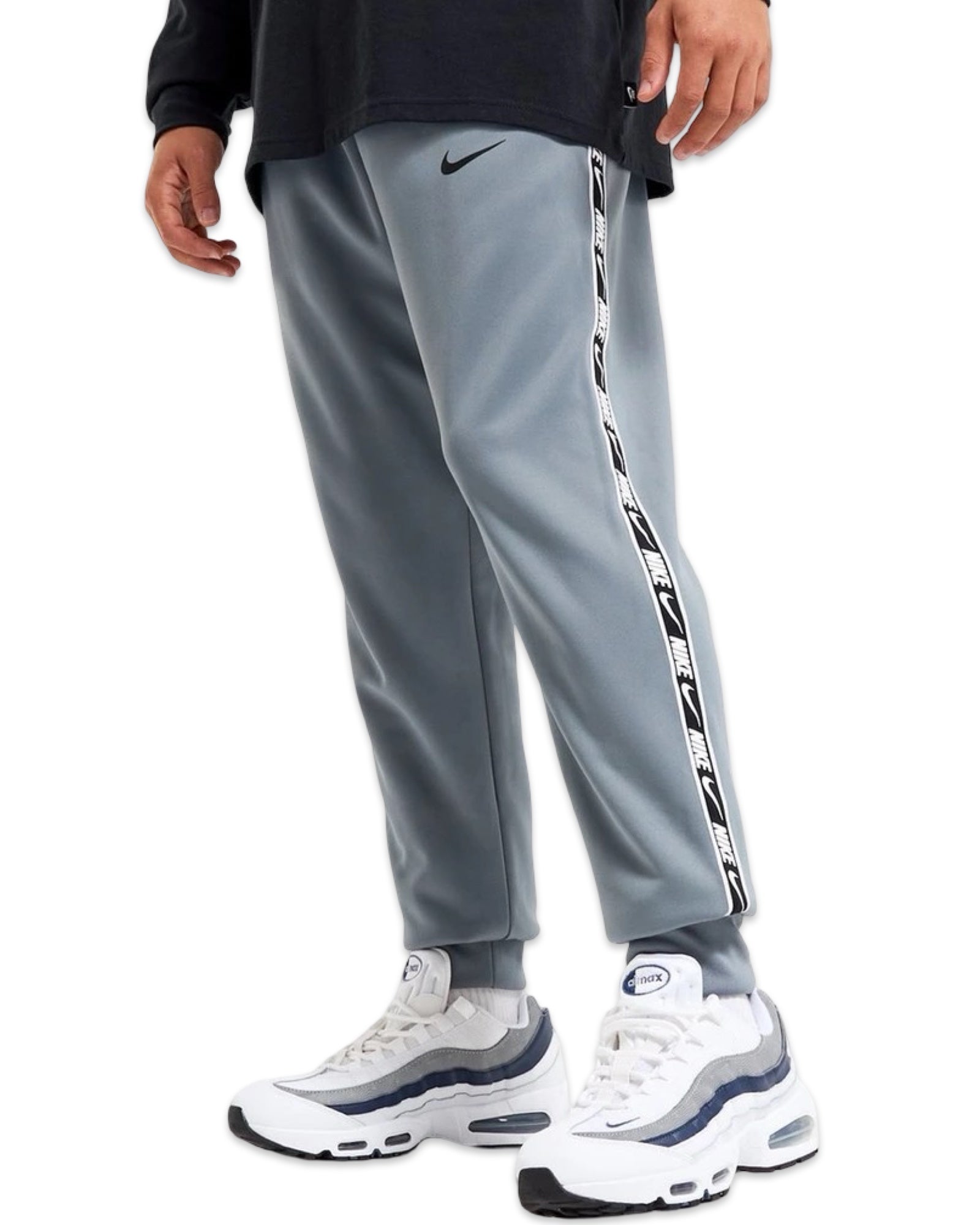 nike tape track pants grey