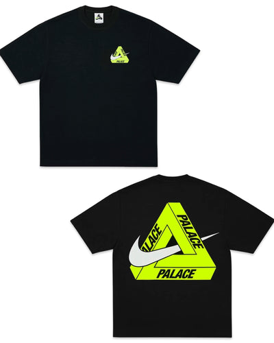 Palace x Nike Tri Swoosh T-Shirt in Black and Volt Yellow
