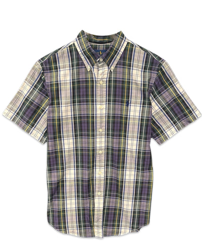 Ralph Lauren Plaid Short Sleeve Button Shirt ⏐ Size M