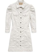 Load image into Gallery viewer, Retrofete Lema Mini Dress in White and Silver Distressed Denim