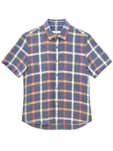 Load image into Gallery viewer, SABA Pure Linen Short Sleeve Shirt Plaid Print XS | Bisy