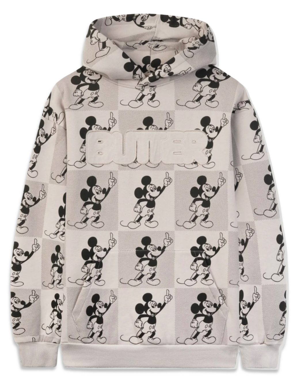 Butter Goods x Disney Mickey Mouse Halftone Hoodie in Cement ⏐ Size XL