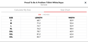 Geedup PFK Proud To Be A Problem Short Sleeve T-Shirt in White/Aqua