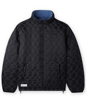 Load image into Gallery viewer, Butter Goods Chainlink Reversible Puffer Jacket in Black/Slate