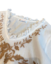 Load image into Gallery viewer, Sun 'N' Sand Embroidered Tunic Dress in White and Tan