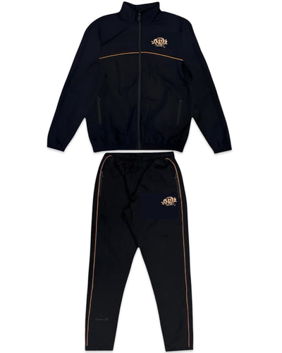 Syna World Can’t Rush Greatness Shell Tracksuit in Rose Gold and Black (2025)