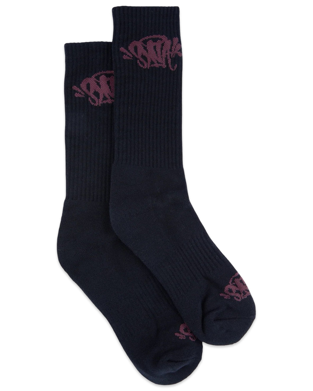 Syna World by Central Cee Twin Pack Socks in Black and Burgundy