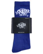將圖片載入圖庫檢視器 Syna World by Central Cee Twin Pack Socks in Blue and White