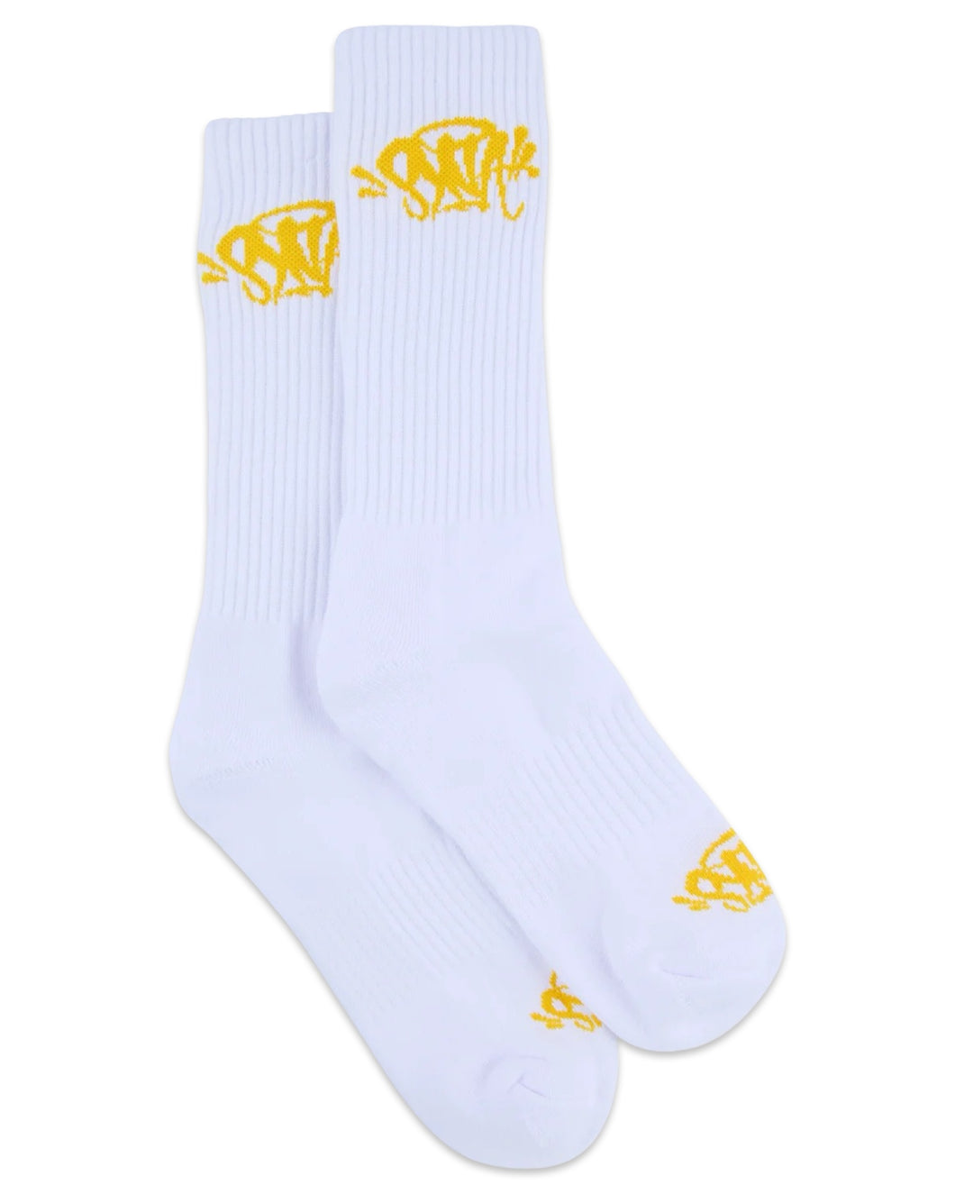 Syna World by Central Cee Twin Pack Socks in White and Yellow