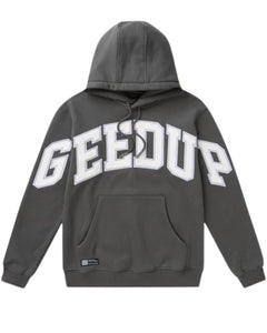 Geedup Team Logo Hoodie in Asphalt Grey and White (2023)