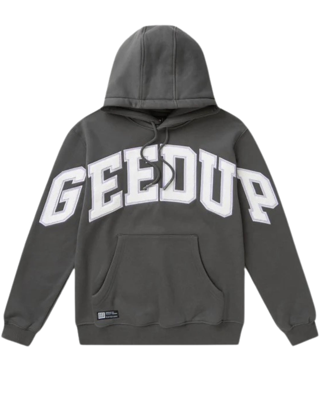 Geedup Team Logo Hoodie in Asphalt Grey and White (2023)