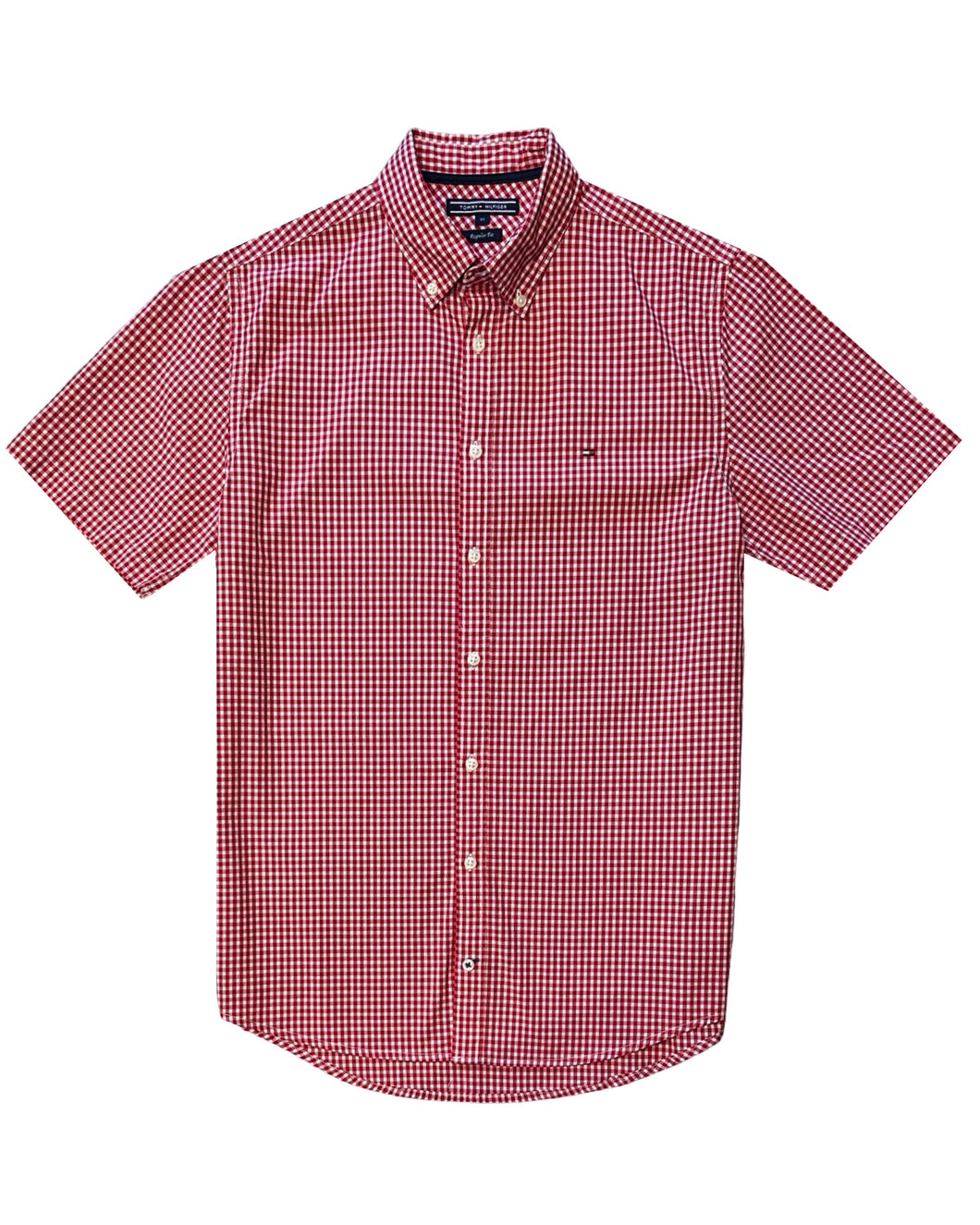 Tommy Hilfiger Short Sleeve Button Shirt in Red Check
