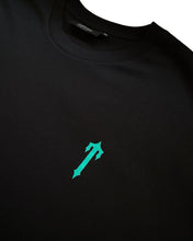 Load image into Gallery viewer, Trapstar Foundation Print Short Sleeve T-Shirt in Black and Teal (2026)
