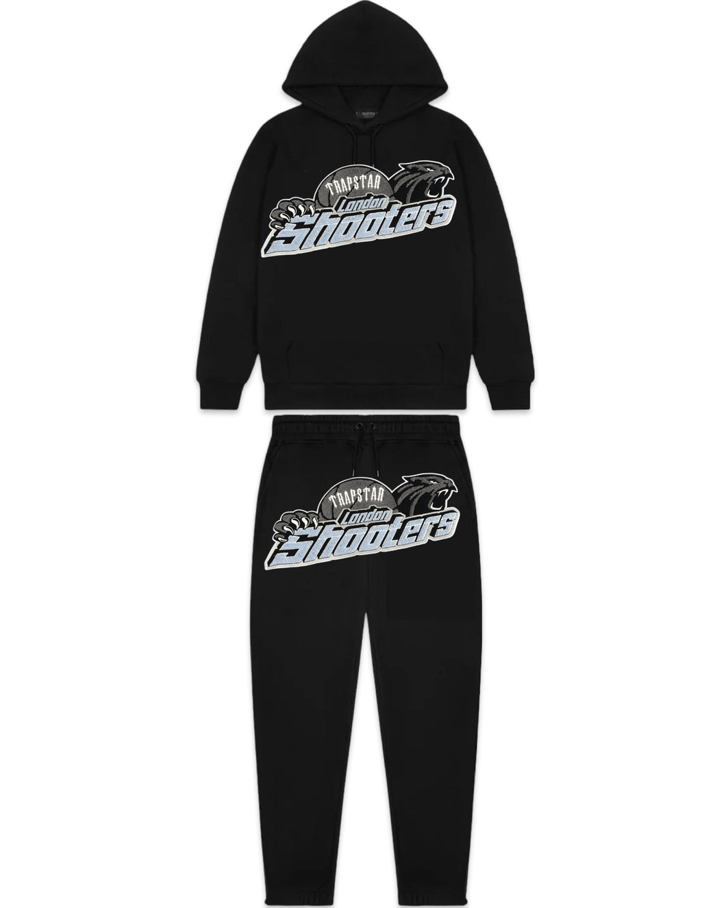 Trapstar Shooters Tracksuit in Black and Sky Blue (2022)