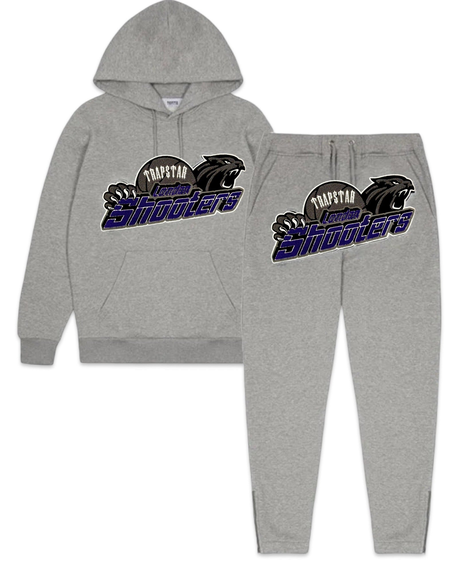 Buy the Trapstar Shooters Tracksuit in Grey and Purple (2025) at