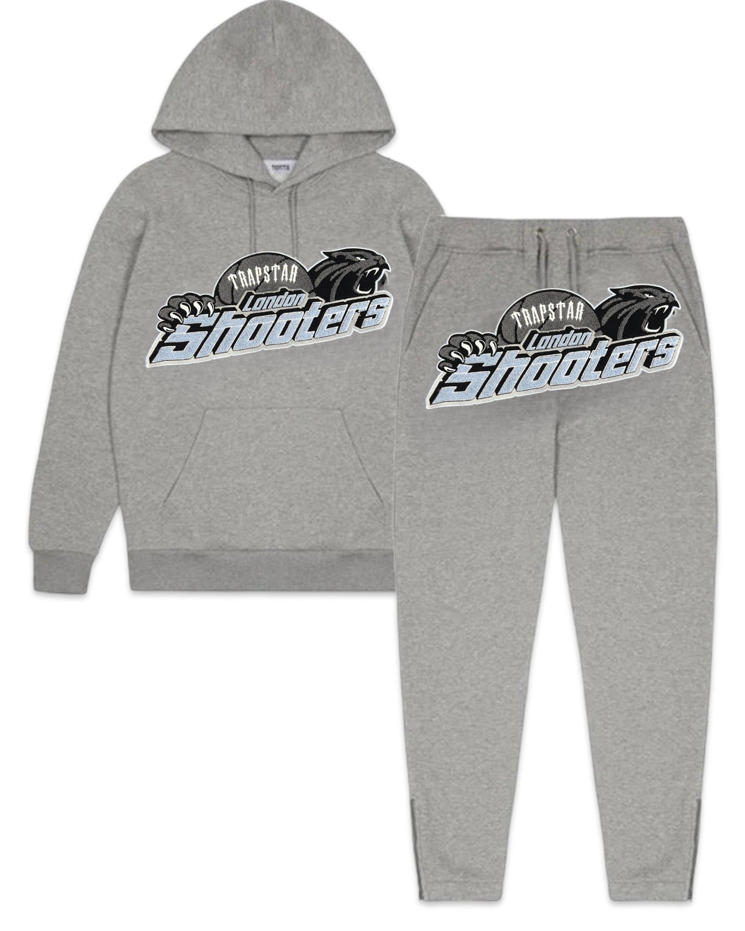 Buy the Trapstar Shooters Tracksuit in Grey and Sky Blue (2025) at