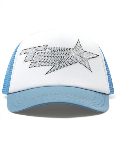 Trapstar Star Denim Diamante Trucker Cap in Denim Blue (2025)