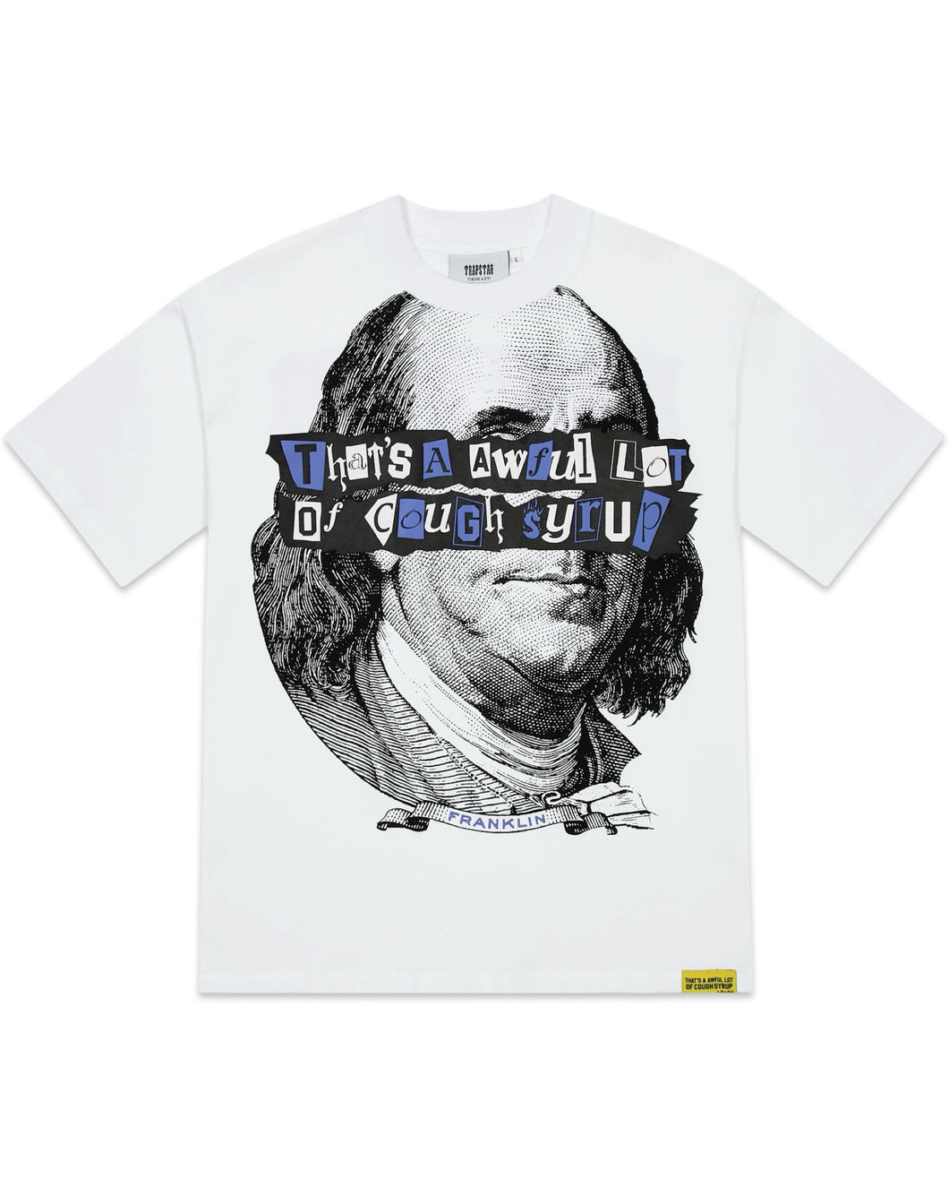 Trapstar x Awful Lot of Cough Syrup Benjamin Franklin Tee in White