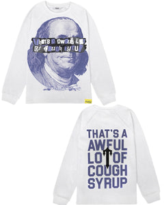 Trapstar x Cough Syrup Benjamin Frankline Long Sleeve Waffle Shirt