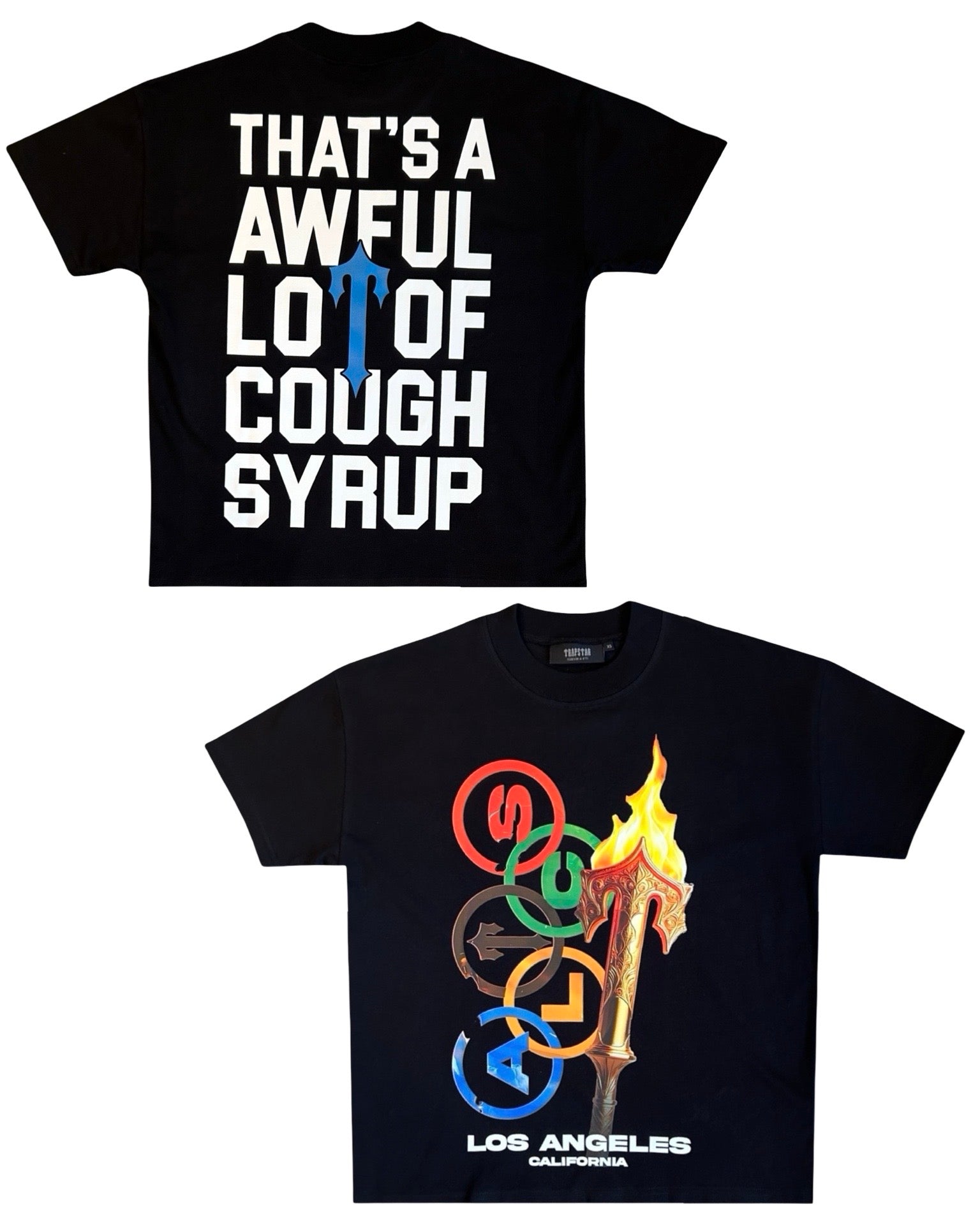 Buy the Trapstar x Cough Syrup Opening Ceremony T-Shirt in Black 