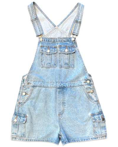 Used Denim Vintage Short Cargo Dungaree in Blue