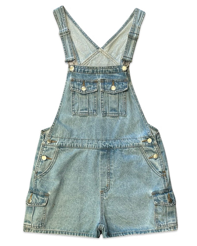 Used Denim Vintage Short Cargo Dungaree in Blue