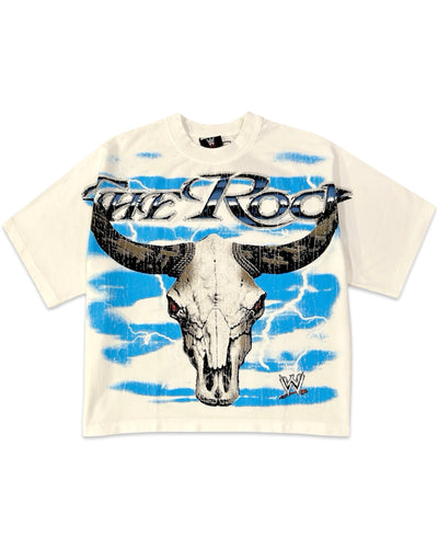 WWE x Loiter The Rock Vintage Short Sleeve T-Shirt Off White