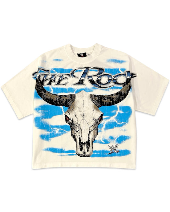 WWE x Loiter The Rock Vintage Short Sleeve T-Shirt Off White