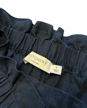 Load image into Gallery viewer, Witchery High-Waisted Linen Paperbag Shorts in Navy