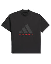 將圖片載入圖庫檢視器 Adidas Basketball Short Sleeve Oversized T-Shirt in Black / Red - Bisy Clothing