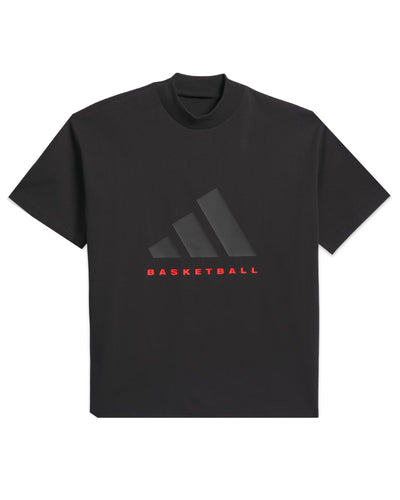 Adidas Basketball Short Sleeve Oversized T-Shirt in Black / Red - Bisy Clothing