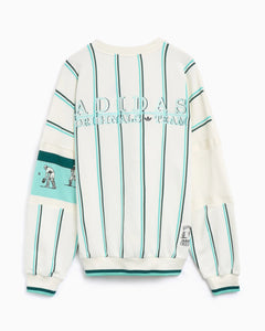 Adidas Originals Retro Cricket Inspired Crewneck Sweatshirt in Off White - Bisy Clothing