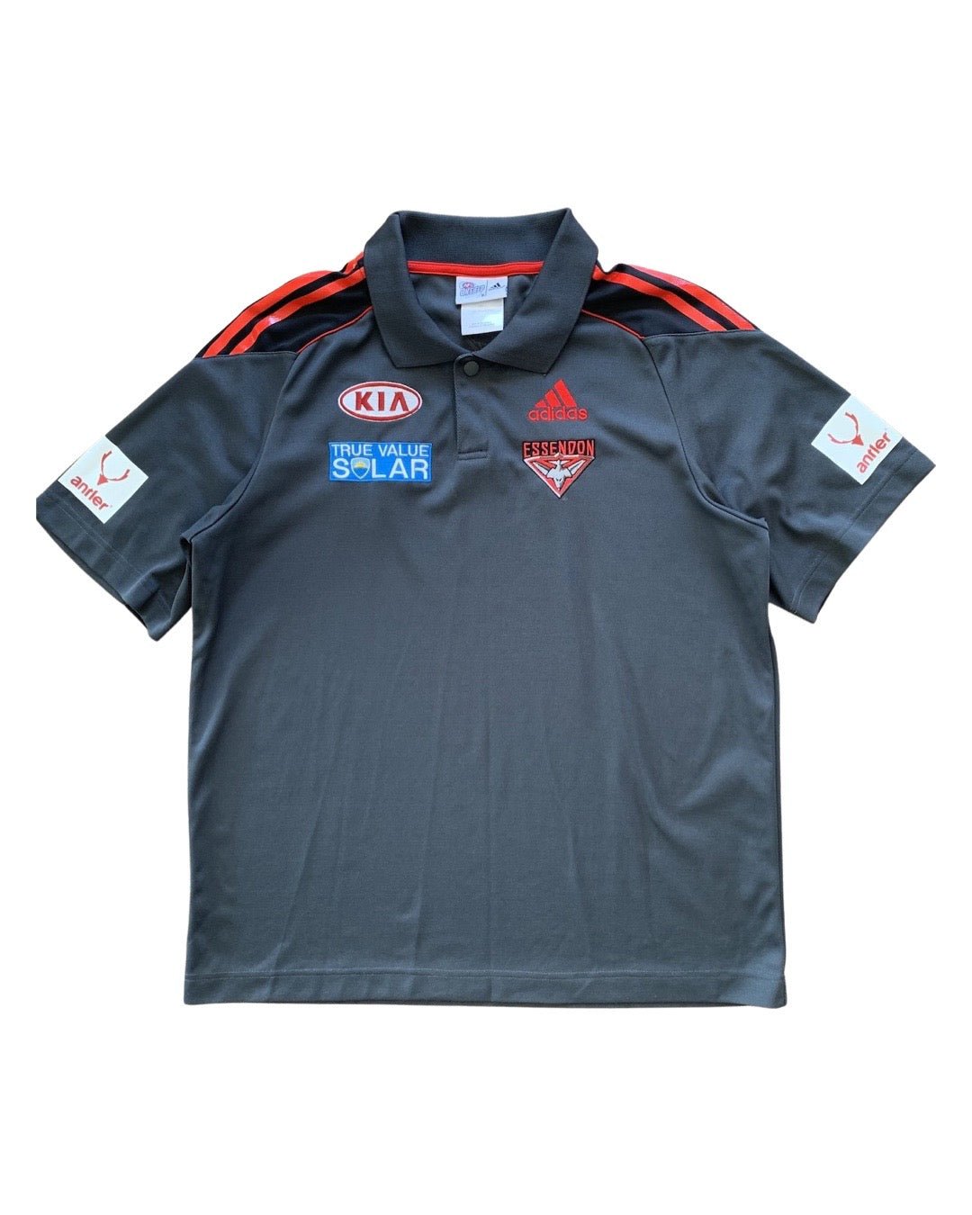 AFL SIze L Essendon Bombers Polo in Grey Mens DEC14