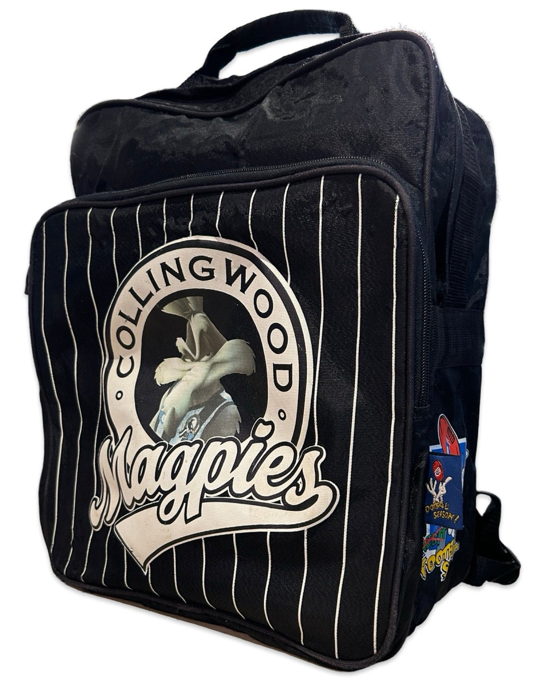 AFL x Looney Tunes Vintage Wile E. Coyote Collingwood Magpies Backpack (1997) - Bisy Clothing
