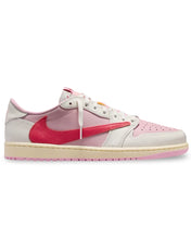 Load image into Gallery viewer, side view Jordan x Travis Scott Air Jordan 1 Retro Low OG SP in Tropical Pink style code: IQ7604-101 at Bisy