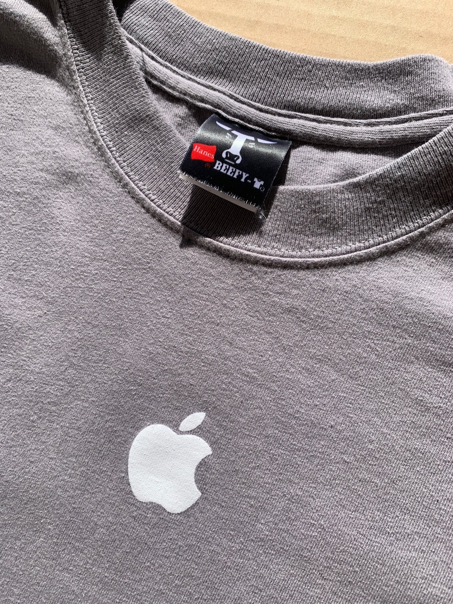 Buy the APPLE Size L Vintage Official Logo T-Shirt Hanes Beefy T 