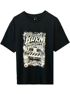 Burn Clothing 25th Anniversary "Destroy by PUDL' T-Shirt in Navy - Bisy Clothing