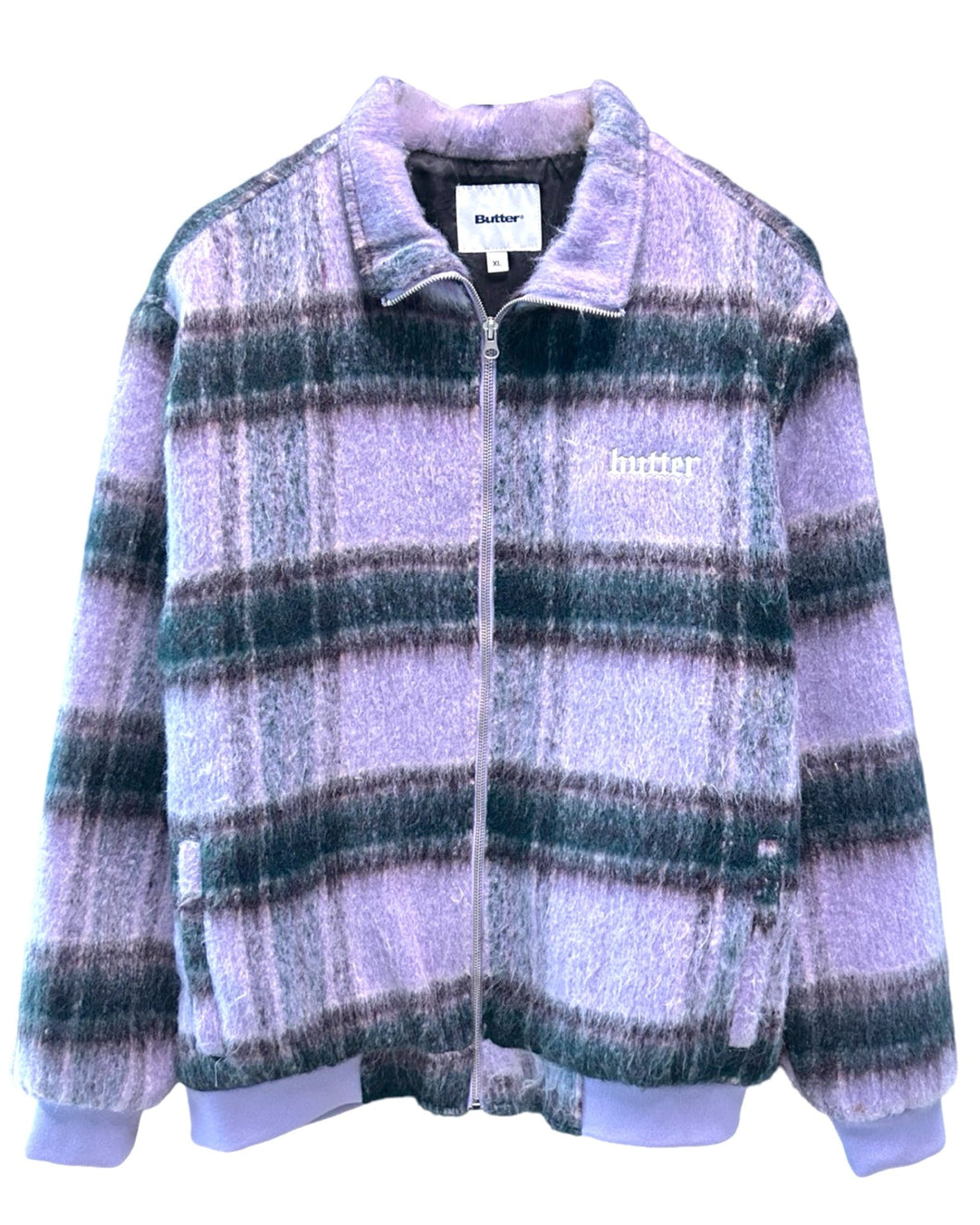 Butter Goods Hairy Plaid Jacket in Mauve - Bisy Clothing