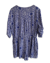 將圖片載入圖庫檢視器 BY NICOLA Size 6 (AU) Geometric Playsuit in Blue / White 270123 - Bisy Clothing