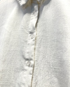 Calli Linen Short Sleeve Button Shirt in White - Bisy Clothing
