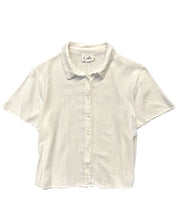 將圖片載入圖庫檢視器 Calli Linen Short Sleeve Button Shirt in White - Bisy Clothing