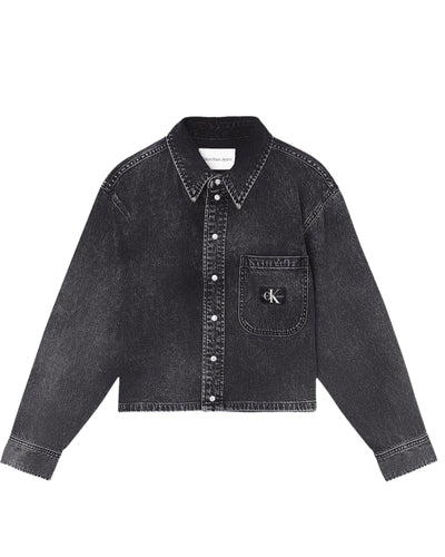 Calvin Klein Cropped Dad Denim Long Sleeve Shirt<br/>New - Bisy Clothing