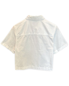 Calvin Klein Jeans Cropped Short Sleeve Shirt in White - Bisy Clothing