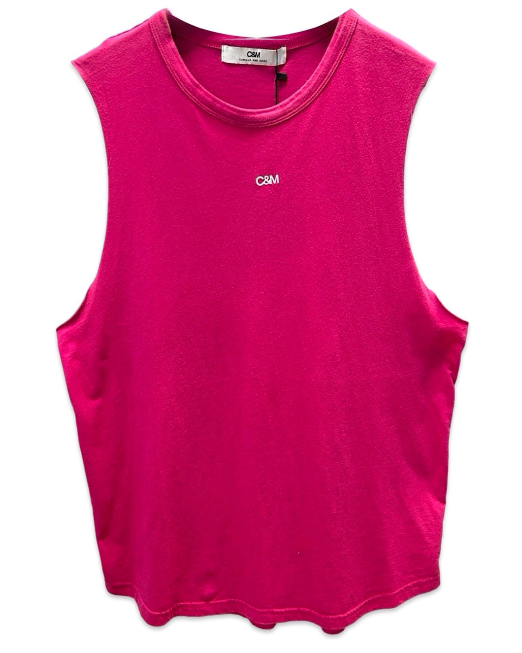 Camilla and Marc High Density Logo Tank in Fuschia - Bisy Clothing