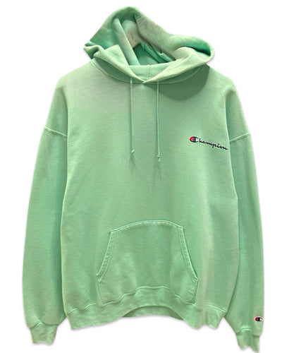 Champion Eco Script Hoodie In Green - Bisy Clothing