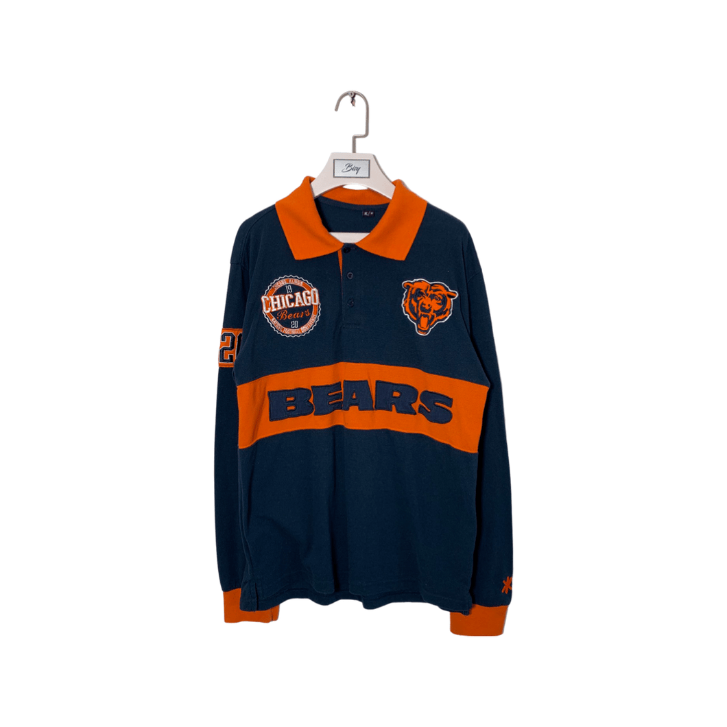 CHICAGO BEARS Size M Long Sleeve NFL American Football Polo - Bisy Clothing