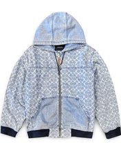 Load image into Gallery viewer, Coach NY Signature Denim Hooded Zip Up Jacket in Light Wash - Bisy Clothing