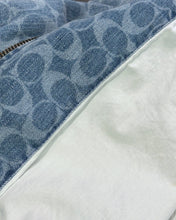 Load image into Gallery viewer, Coach NY Signature Denim Hooded Zip Up Jacket in Light Wash - Bisy Clothing