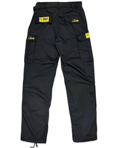 Corteiz Guerillaz Cargo Pants in Black / Yellow - Bisy Clothing