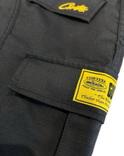 Load image into Gallery viewer, Corteiz Guerillaz Cargo Pants in Black / Yellow - Bisy Clothing